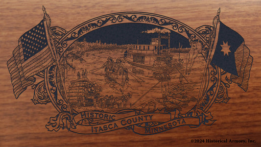 Itasca County Minnesota Engraved Rifle Buttstock