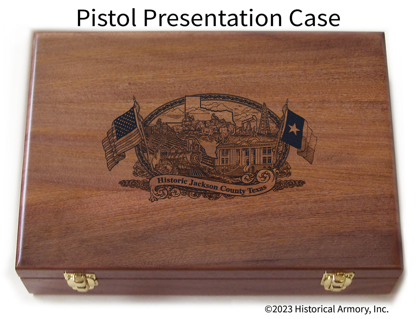 Jackson County Texas Engraved .45 Auto Ruger 1911 Presentation Case