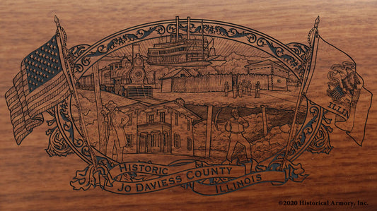 Jo Daviess County Illinois Engraved Rifle Buttstock