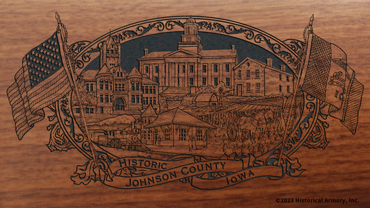 Johnson County Iowa Engraved Rifle Buttstock