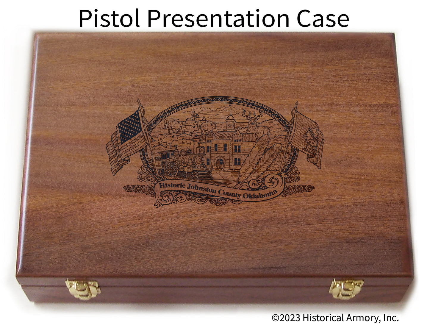 Johnston County Oklahoma Engraved .45 Auto Ruger 1911 Presentation Case