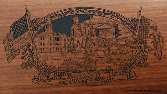 Keokuk County Iowa Engraved Rifle Buttstock