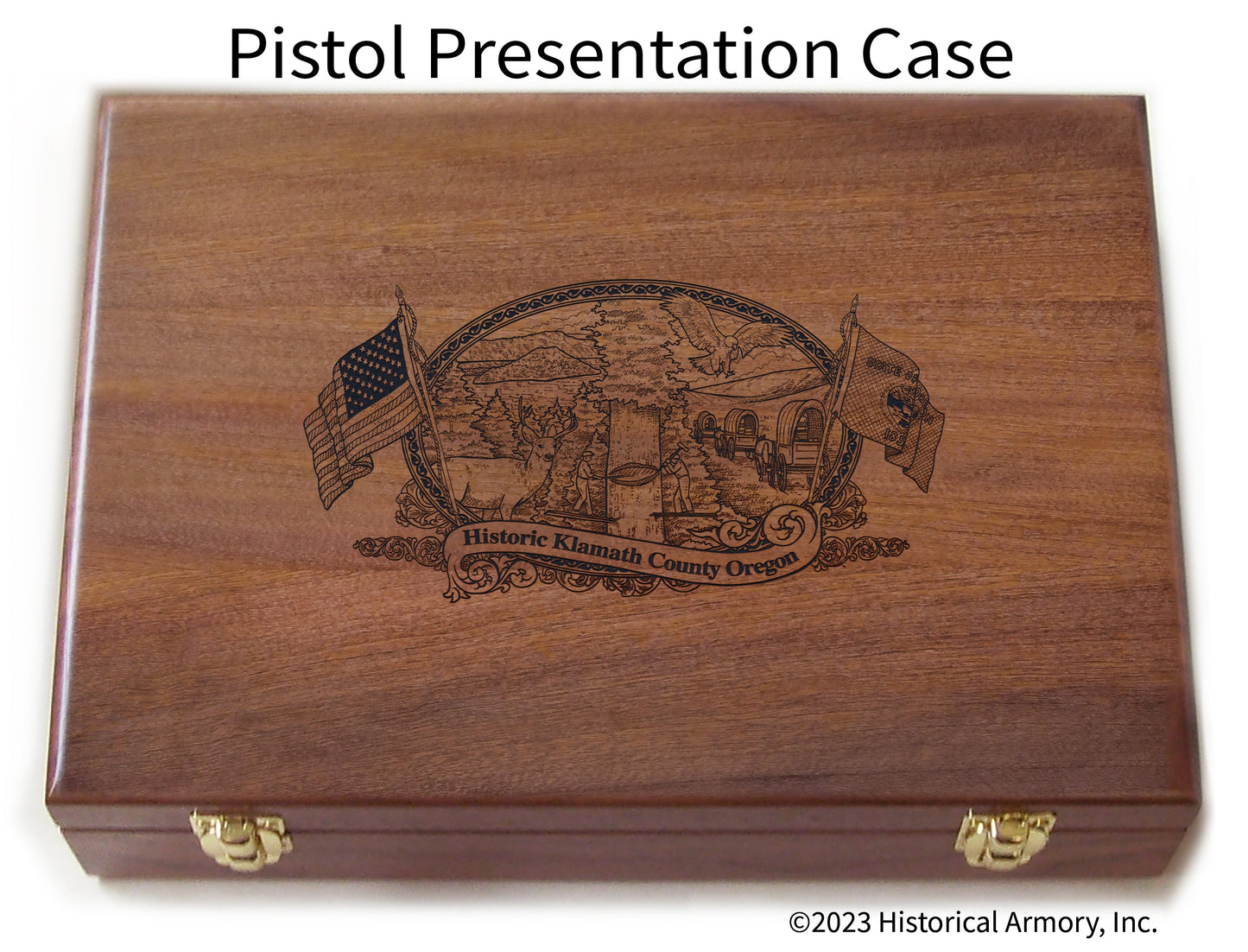 Klamath County Oregon Engraved .45 Auto Ruger 1911 Presentation Case