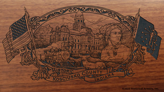 Kosciusko County Indiana Engraved Rifle Buttstock