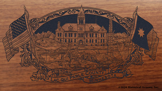 Lac qui Parle County Minnesota Engraved Rifle Buttstock