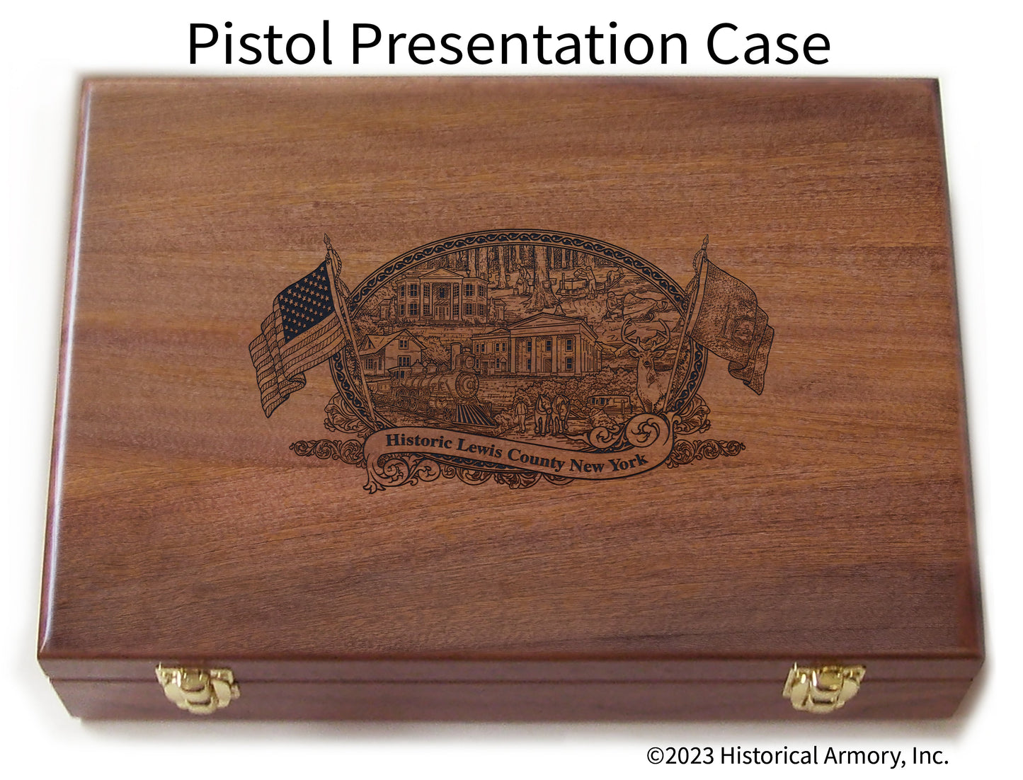 Lewis County New York Engraved .45 Auto Ruger 1911 Presentation Case
