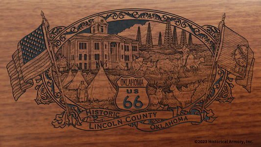Lincoln County Oklahoma Engraved Rifle Buttstock