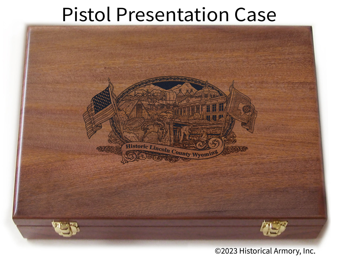 Lincoln County Wyoming Engraved .45 Auto Ruger 1911 Presentation Case