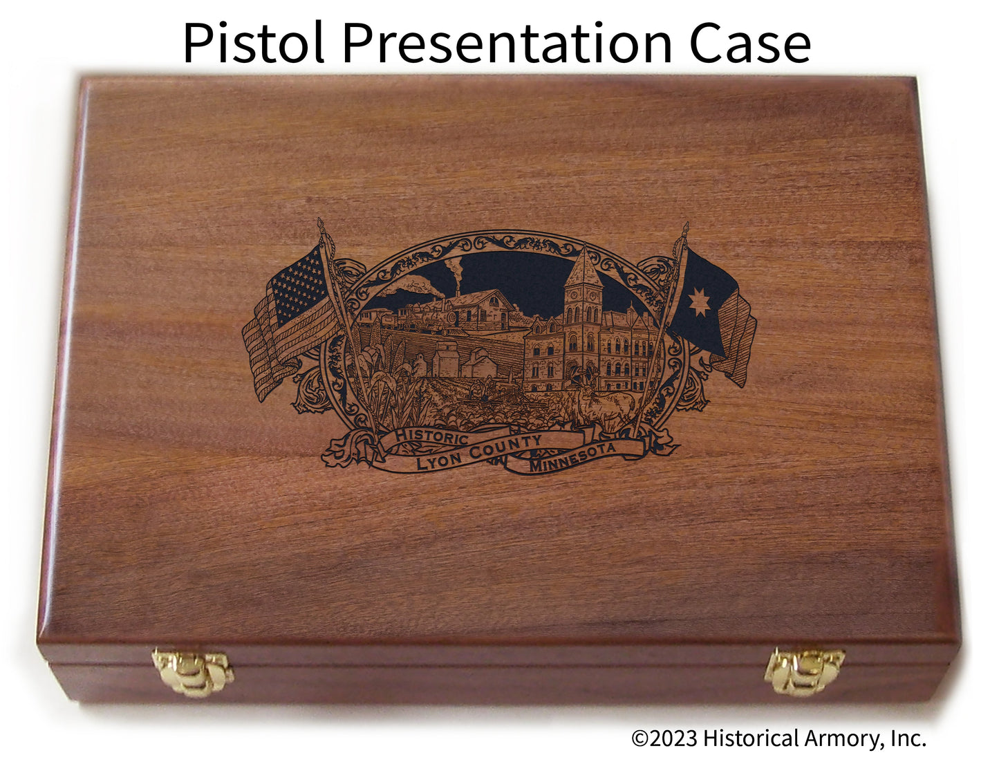 Lyon County Minnesota Engraved .45 Auto Ruger 1911 Presentation Case