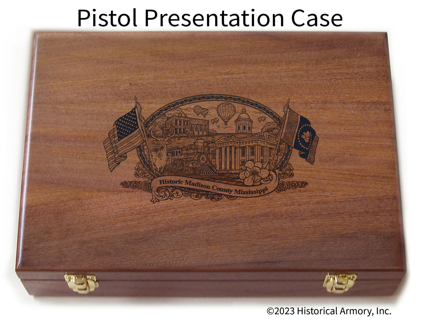 Madison County Mississippi Engraved .45 Auto Ruger 1911 Presentation Case