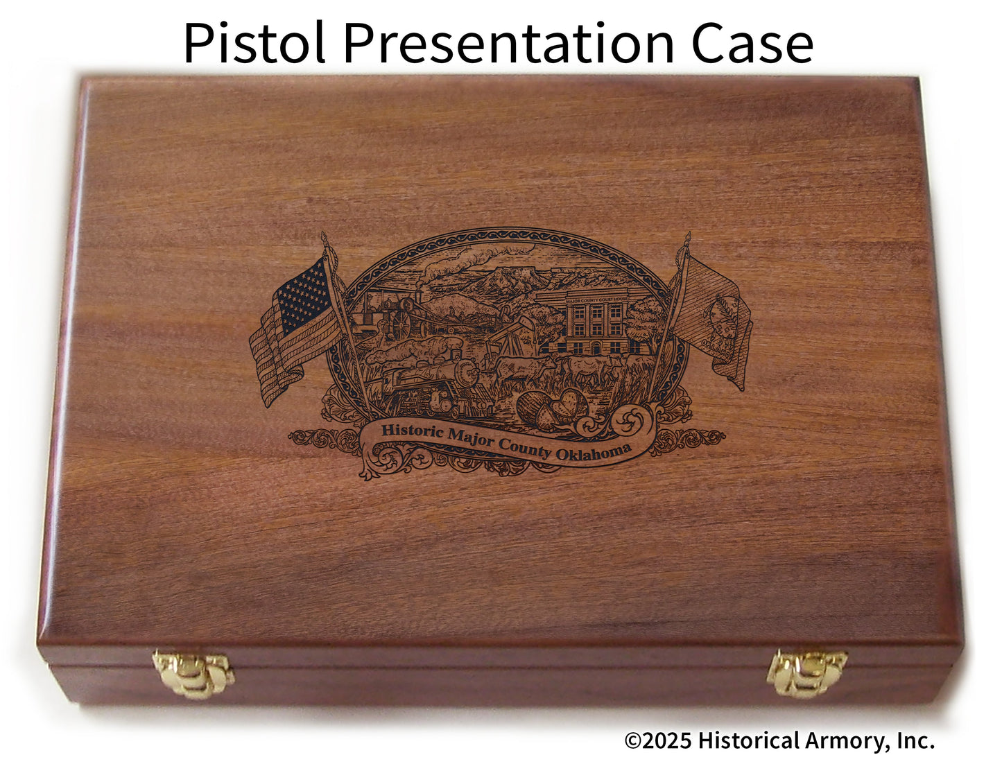 Major County Oklahoma Engraved .45 Auto Ruger 1911 Presentation Case
