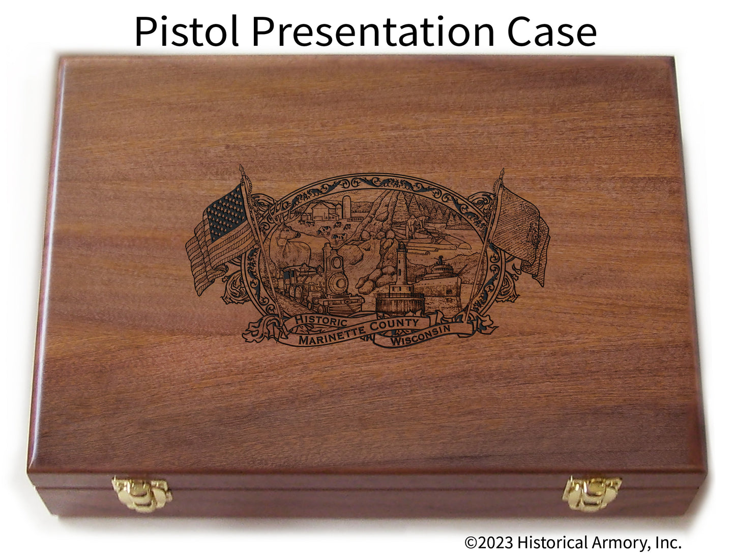 Marinette County Wisconsin Engraved .45 Auto Ruger 1911 Presentation Case