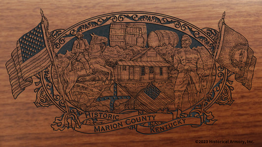 Marion county kentucky engraved rifle buttstock