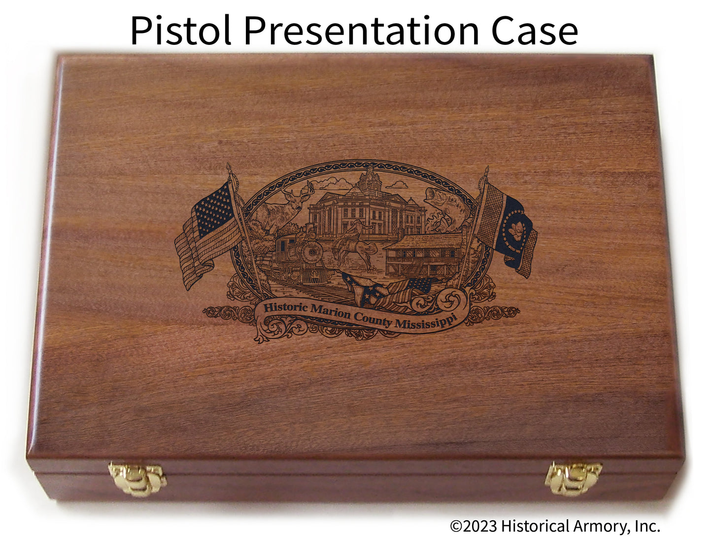 Marion County Mississippi Engraved .45 Auto Ruger 1911 Presentation Case