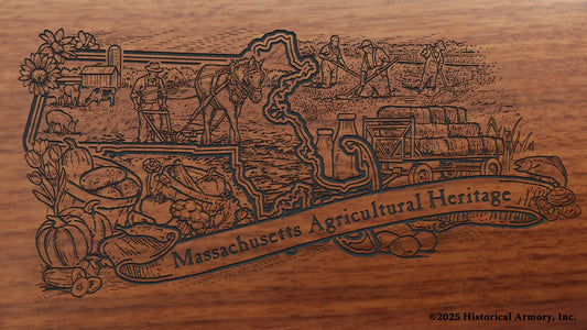 Massachusetts Agricultural Heritage Engraved Rifle Buttstock