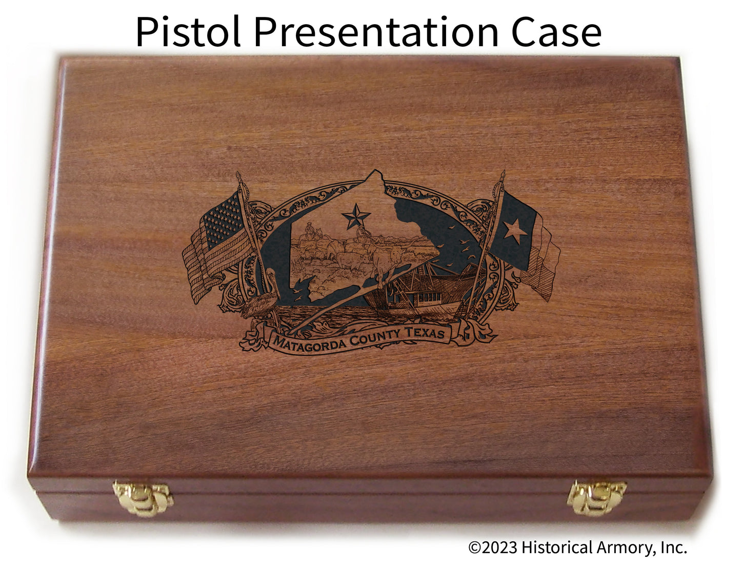 Matagorda County Texas Engraved .45 Auto Ruger 1911 Presentation Case