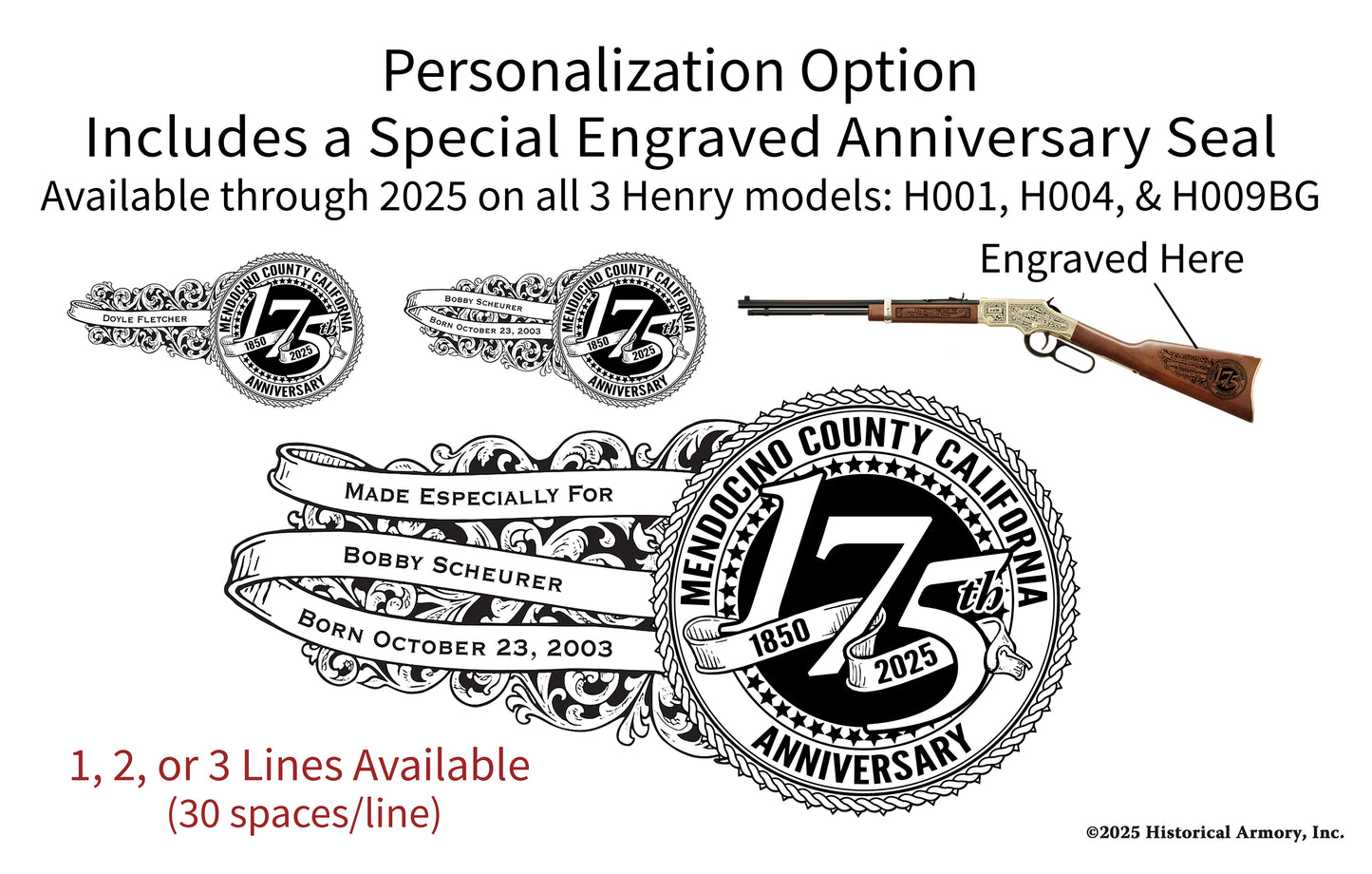 Mendocino County California Engraved Rifle