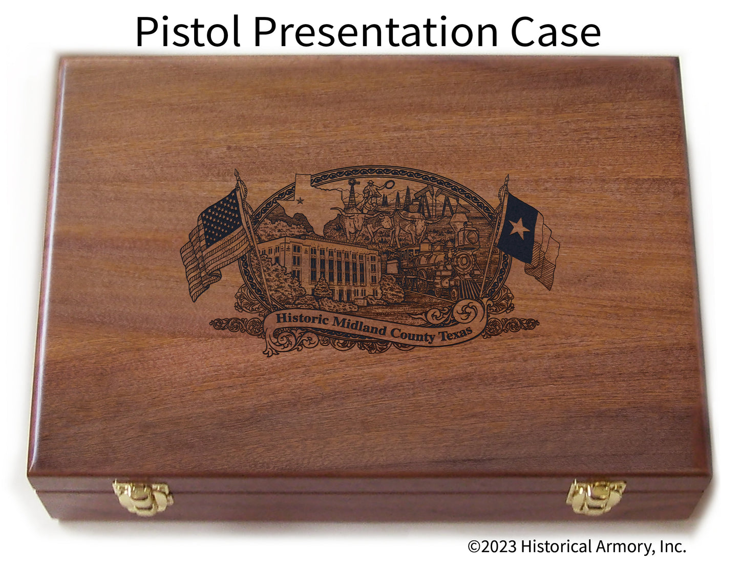 Midland County Texas Engraved .45 Auto Ruger 1911 Presentation Case