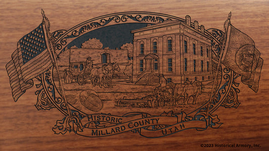 Millard County Utah Engraved Rifle