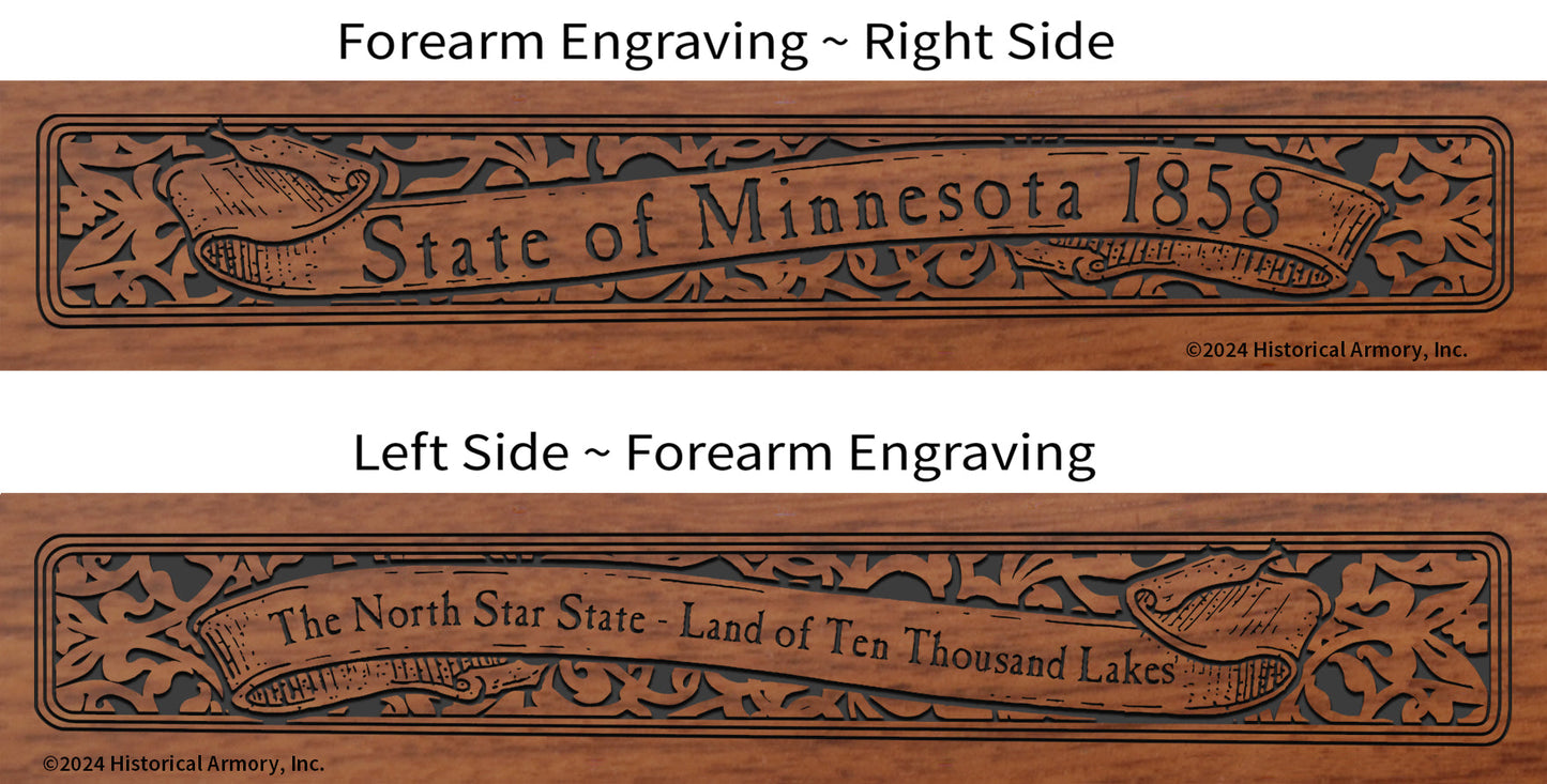Minnesota State Pride Engraved Henry Rifle - Forearm Detail