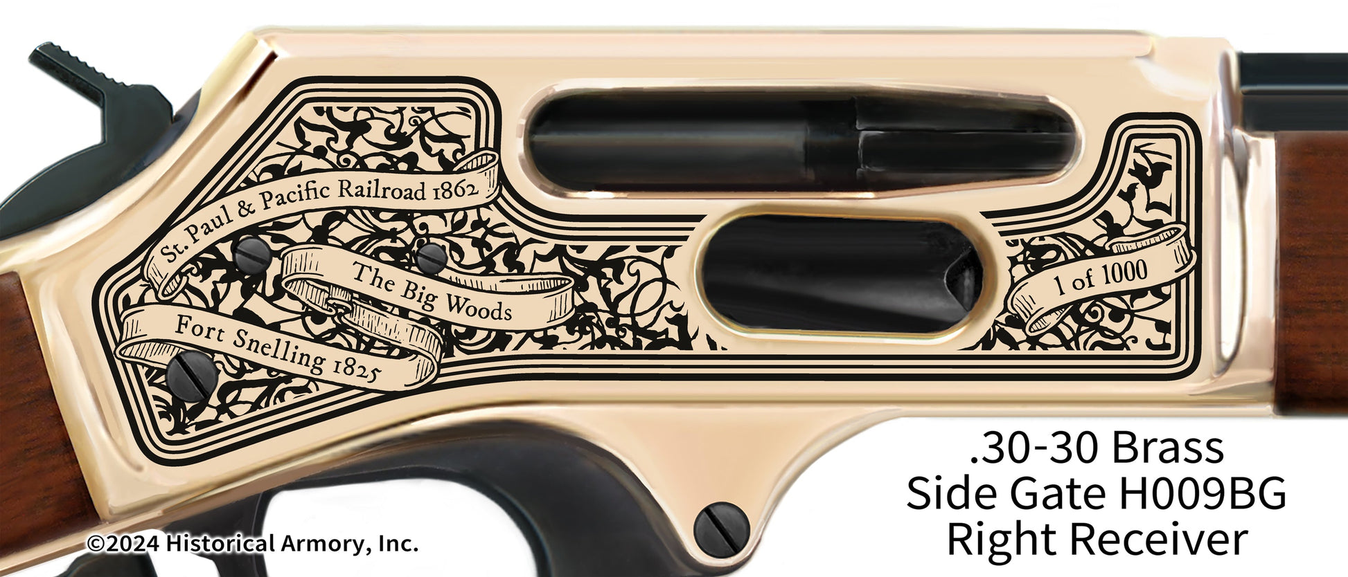 Minnesota State Pride Engraved .30-30 Brass Side Gate H009GB Henry Rifle