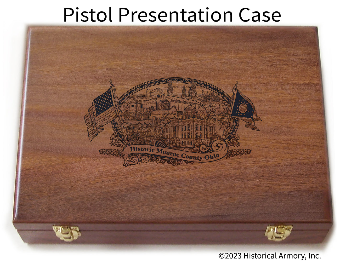 Monroe County Ohio Engraved .45 Auto Ruger 1911 Presentation Case