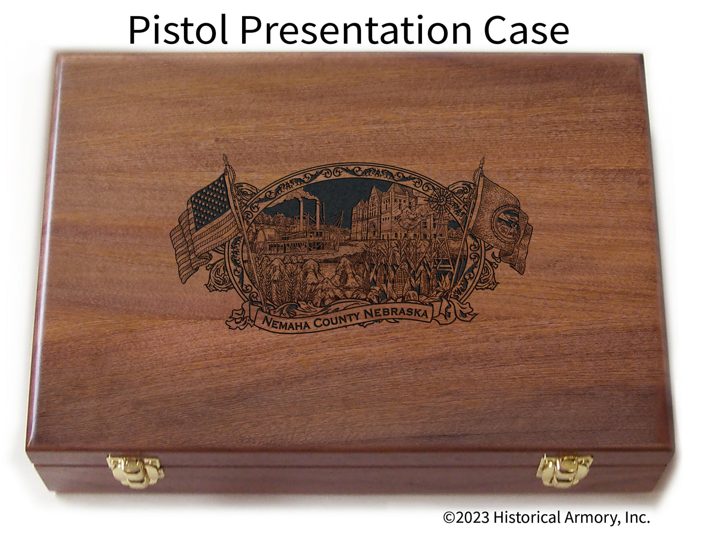 Nemaha County Nebraska Engraved .45 Auto Ruger 1911 Presentation Case
