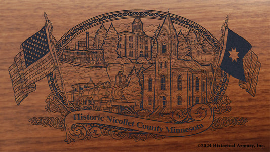 Nicollet County Minnesota Engraved Rifle Buttstock