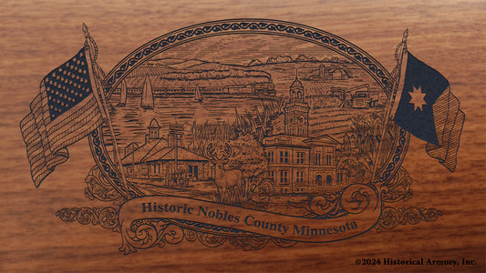 Nobles County Minnesota Engraved Rifle Buttstock