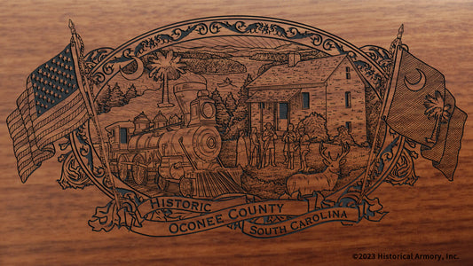 Oconee County South Carolina Engraved Rifle Buttstock