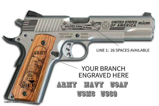 Operation Iraqi Freedom Edition 1911 engraved pistol