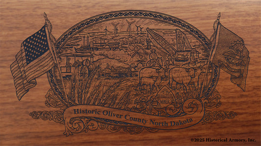 Oliver County North Dakota Engraved Rifle Buttstock