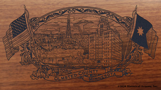 Olmsted County Minnesota Engraved Rifle Buttstock