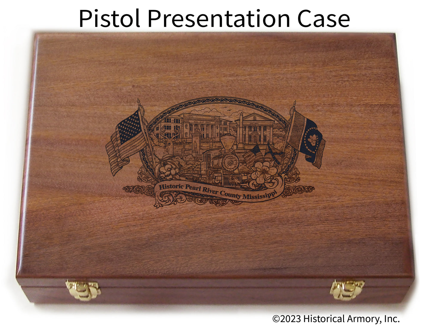 Pearl River County Mississippi Engraved .45 Auto Ruger 1911 Presentation Case