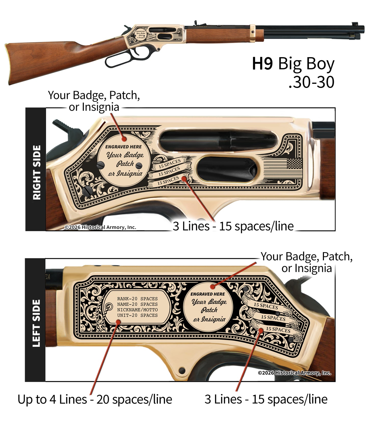 Personalized U.S. Military Service Henry Engraved Rifle