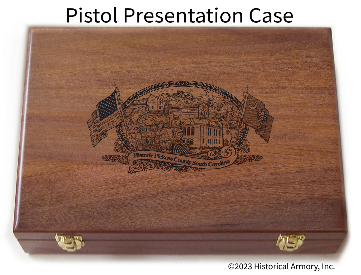 Pickens County South Carolina Engraved .45 Auto Ruger 1911 Presentation Case