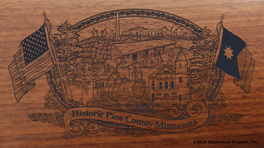 Pine County Minnesota Engraved Rifle Buttstock
