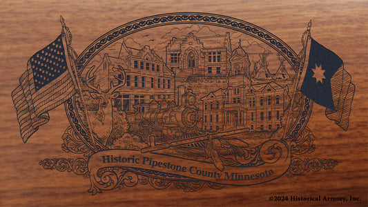 Pipestone County Minnesota Engraved Rifle Buttstock