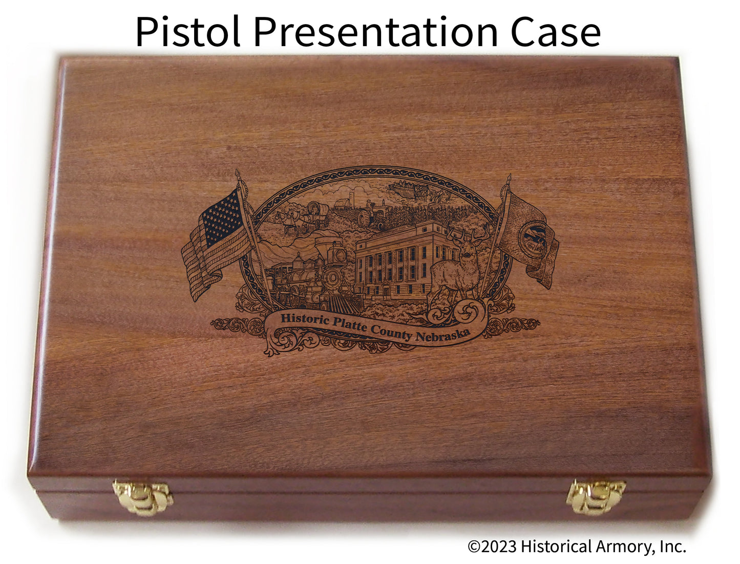 Platte County Nebraska Engraved .45 Auto Ruger 1911 Presentation Case