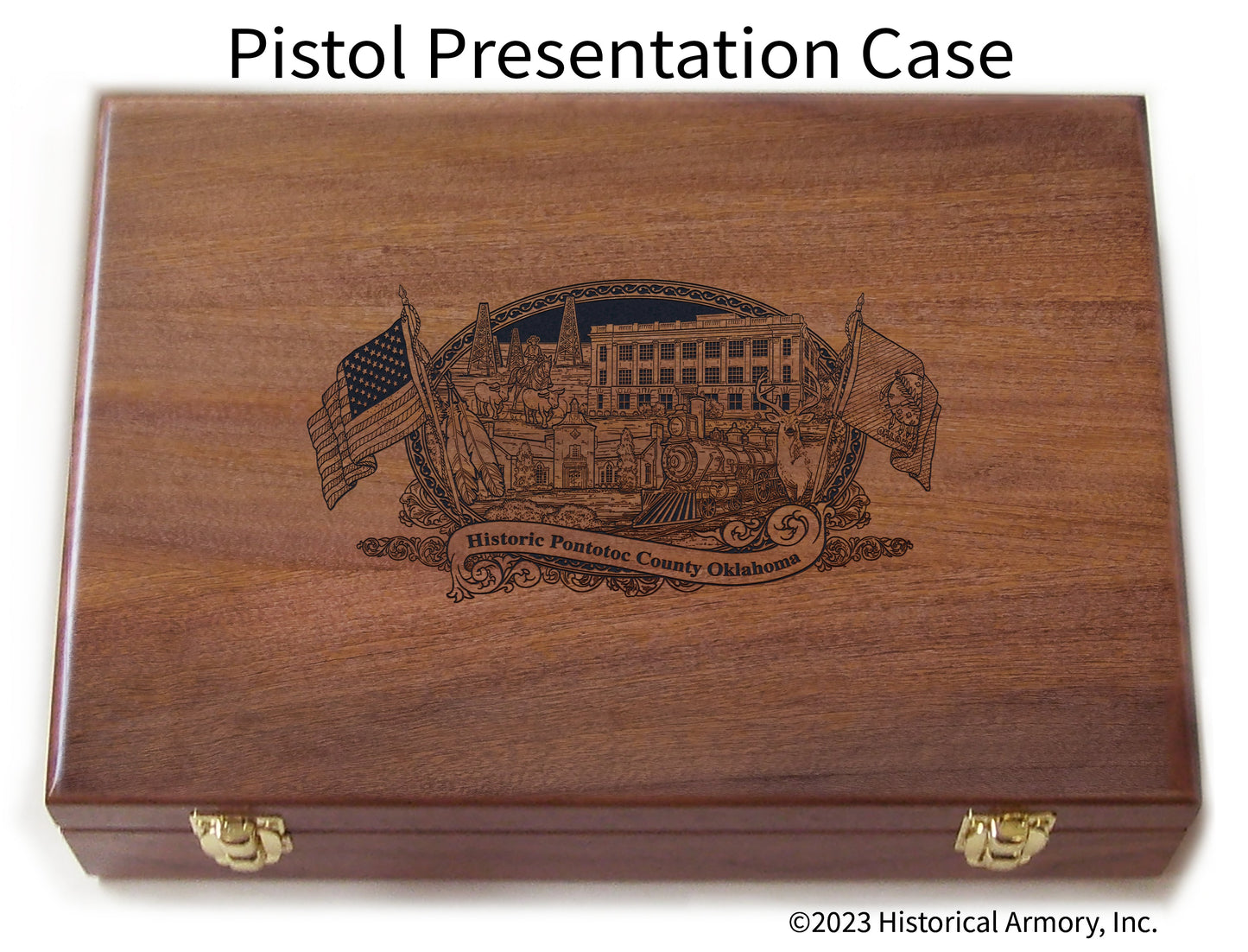 Pontotoc County Oklahoma Engraved .45 Auto Ruger 1911 Presentation Case