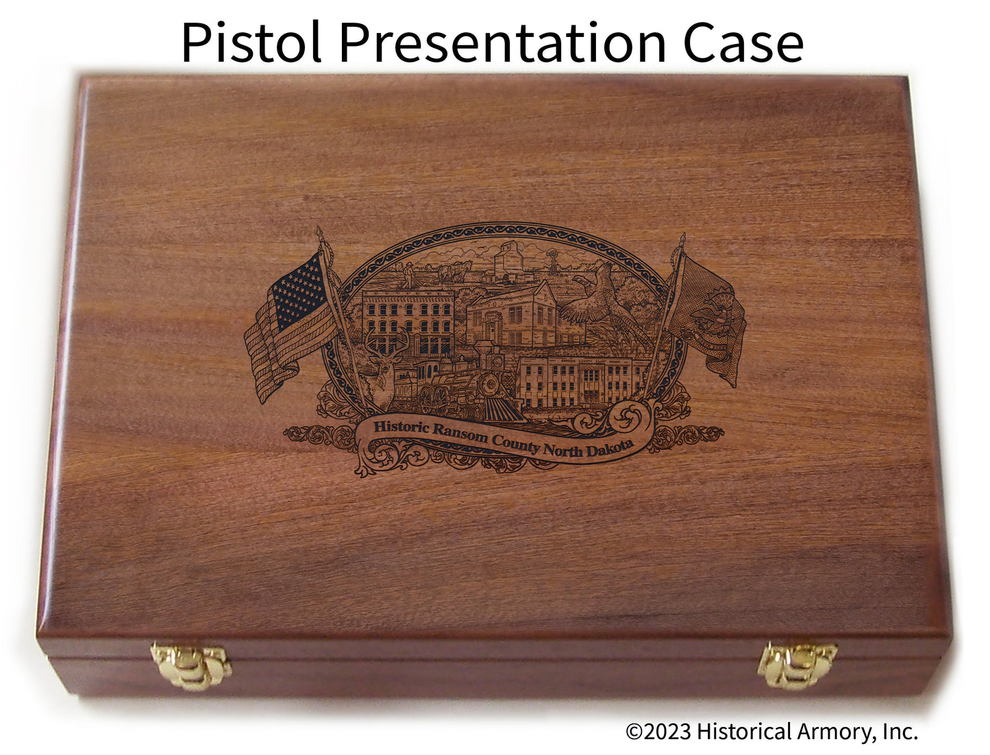 Ransom County North Dakota Engraved .45 Auto Ruger 1911 Presentation Case