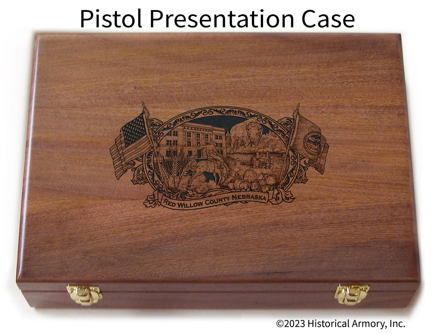 Red Willow County Nebraska Engraved .45 Auto Ruger 1911 Presentation Case