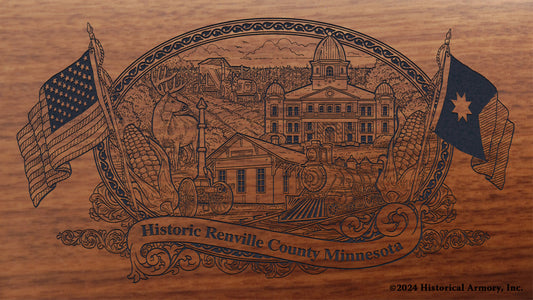 Renville County Minnesota Engraved Rifle Buttstock