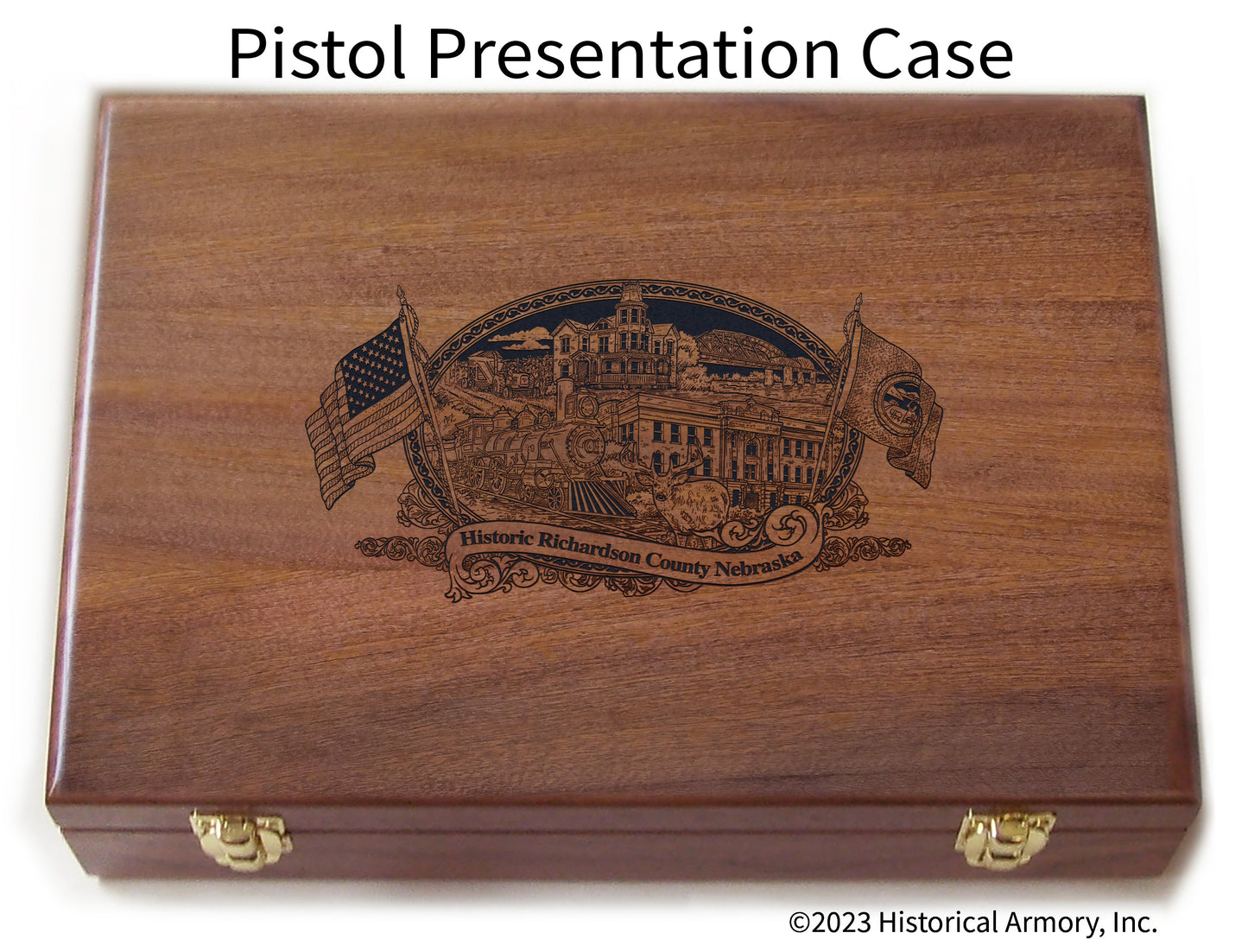 Richardson County Nebraska Engraved .45 Auto Ruger 1911 Presentation Case