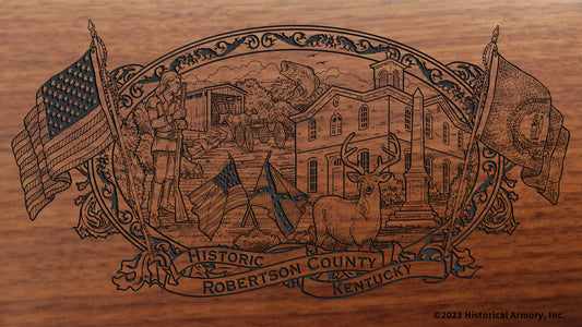 Robertson County Kentucky Engraved Rifle Buttstock