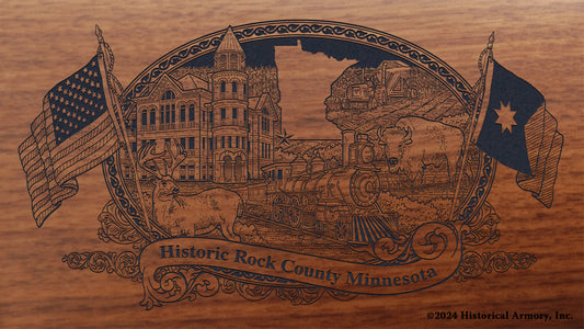 Rock County Minnesota Engraved Rifle Buttstock