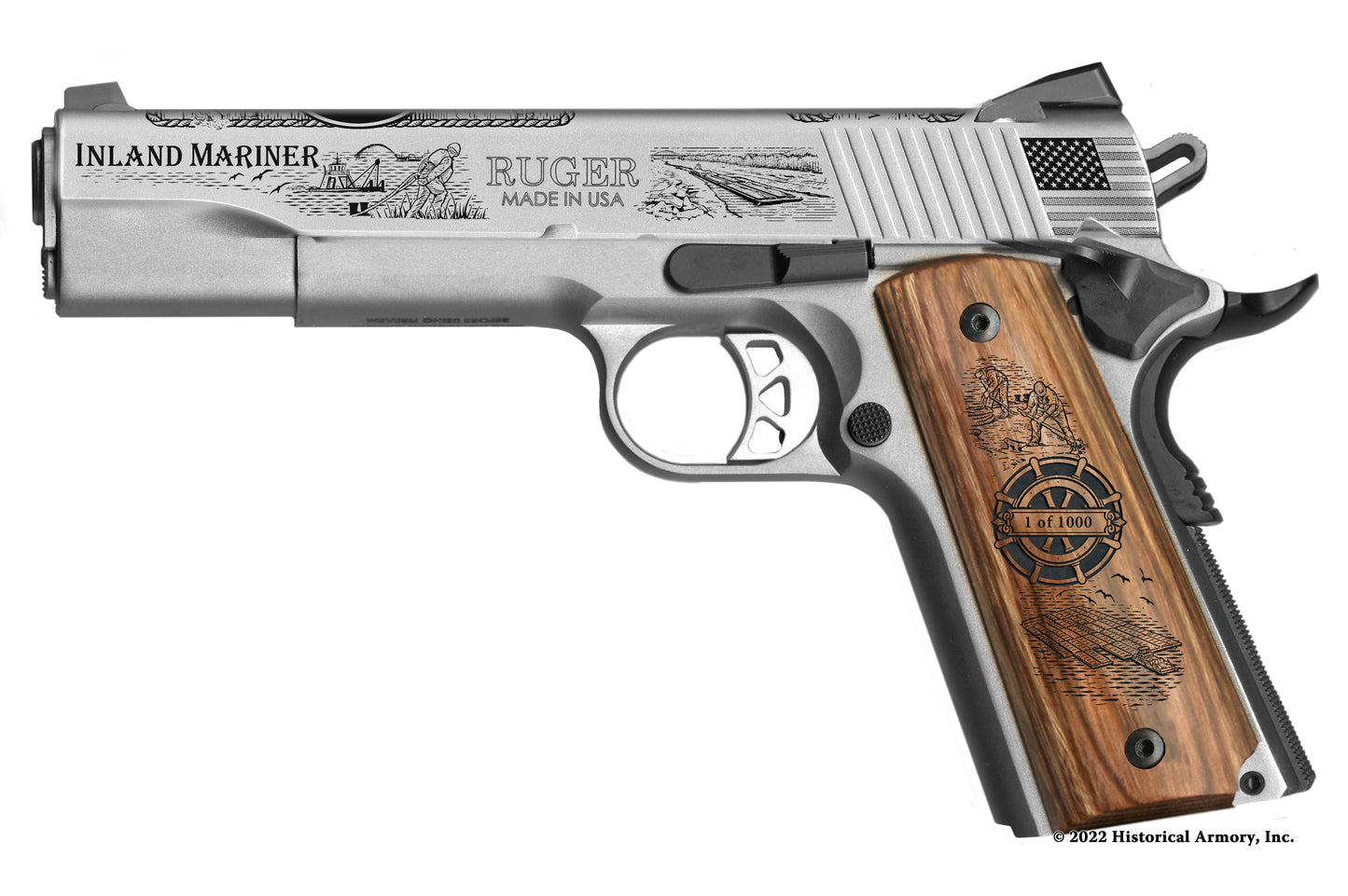 American Towboater Engraved Ruger .45 Auto 1911
