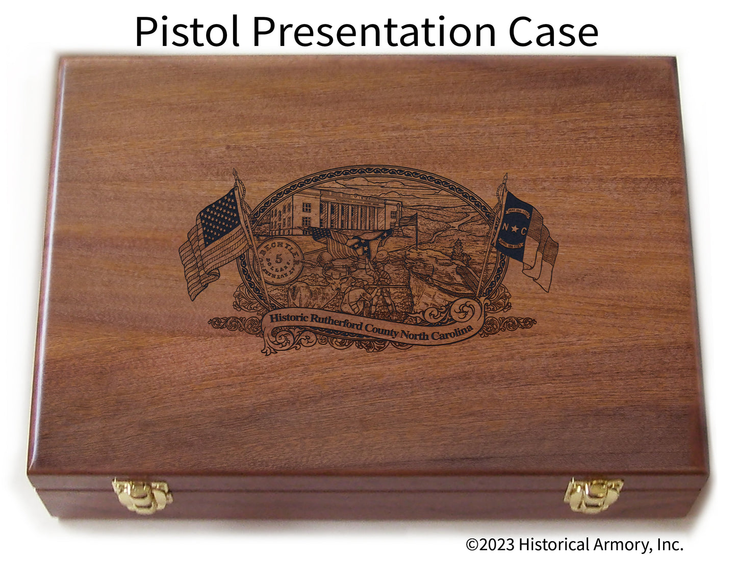 Rutherford County North Carolina Engraved .45 Auto Ruger 1911 Presentation Case