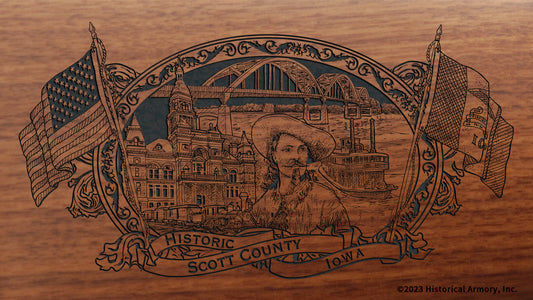 Scott county iowa engraved rifle buttstock
