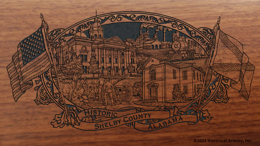 Shelby County Alabama Engraved Rifle Buttstock